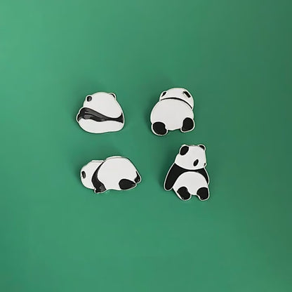 Quirky Panda Posture Brooch Set